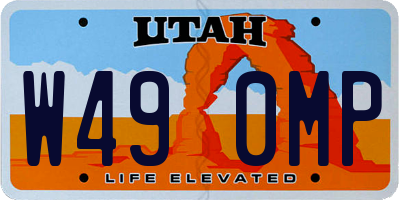 UT license plate W490MP