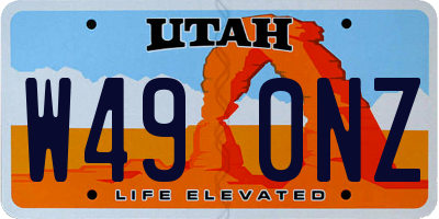 UT license plate W490NZ