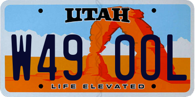 UT license plate W490OL