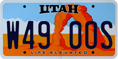 UT license plate W490OS