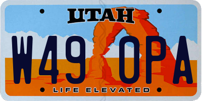 UT license plate W490PA
