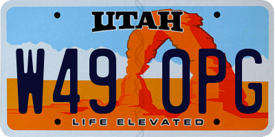 UT license plate W490PG