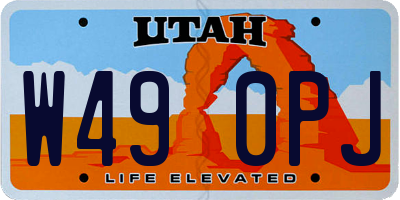 UT license plate W490PJ