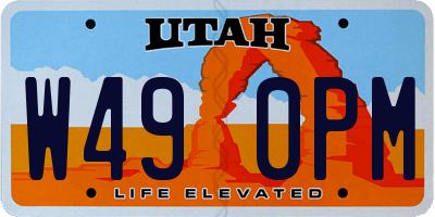 UT license plate W490PM
