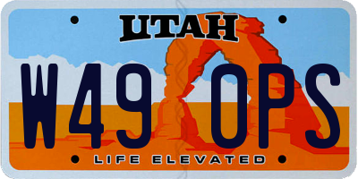 UT license plate W490PS
