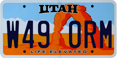 UT license plate W490RM