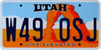 UT license plate W490SJ
