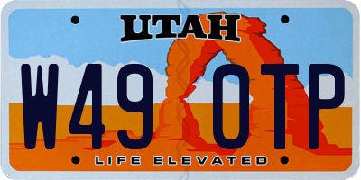 UT license plate W490TP