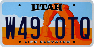 UT license plate W490TQ