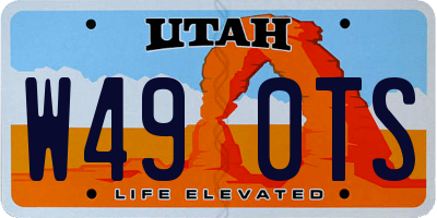UT license plate W490TS