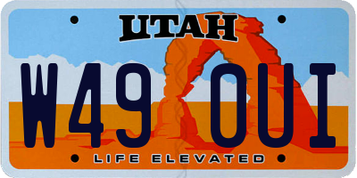 UT license plate W490UI