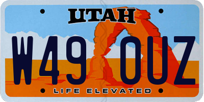 UT license plate W490UZ