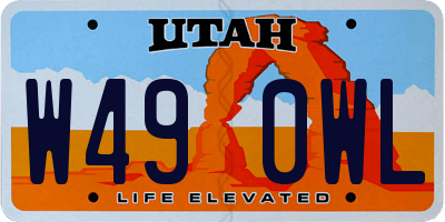 UT license plate W490WL