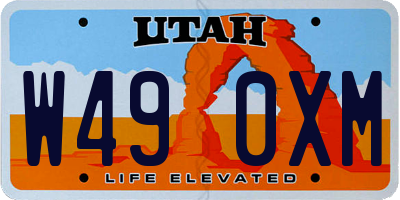 UT license plate W490XM