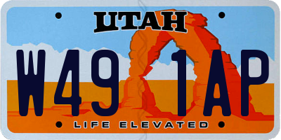 UT license plate W491AP