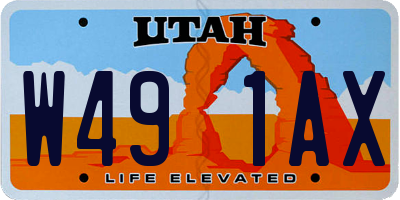 UT license plate W491AX