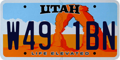 UT license plate W491BN