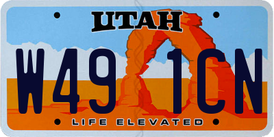 UT license plate W491CN