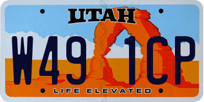 UT license plate W491CP