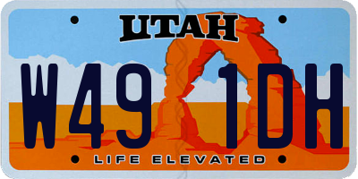 UT license plate W491DH