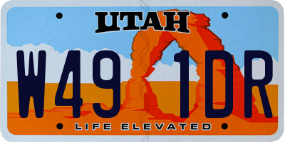 UT license plate W491DR