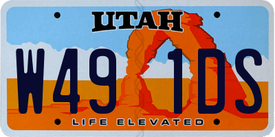 UT license plate W491DS