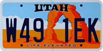 UT license plate W491EK
