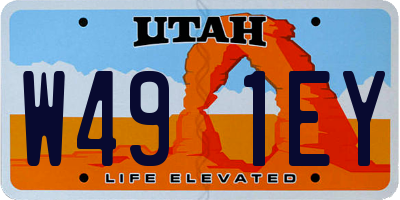 UT license plate W491EY