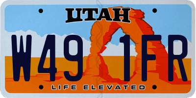 UT license plate W491FR