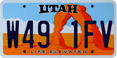 UT license plate W491FV