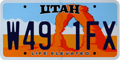 UT license plate W491FX