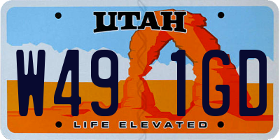 UT license plate W491GD