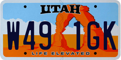 UT license plate W491GK