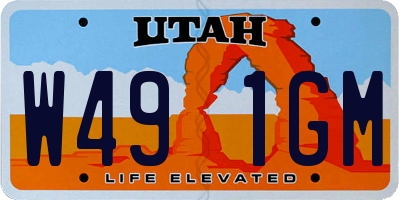 UT license plate W491GM
