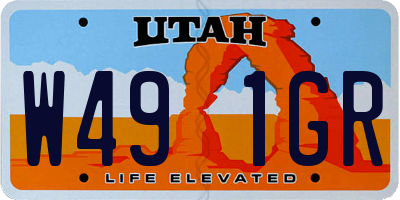 UT license plate W491GR