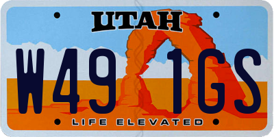 UT license plate W491GS