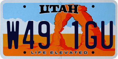 UT license plate W491GU