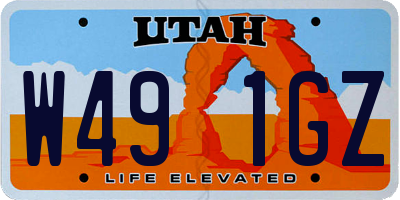 UT license plate W491GZ
