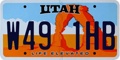 UT license plate W491HB