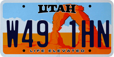 UT license plate W491HN