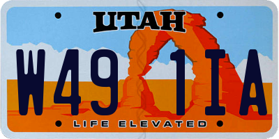 UT license plate W491IA