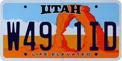 UT license plate W491ID