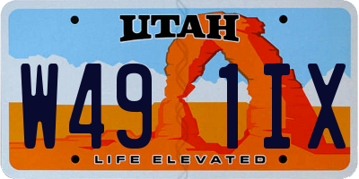 UT license plate W491IX