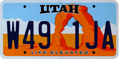 UT license plate W491JA
