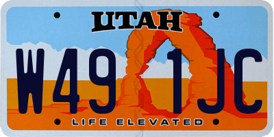 UT license plate W491JC