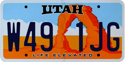 UT license plate W491JG