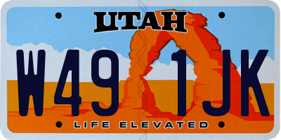 UT license plate W491JK