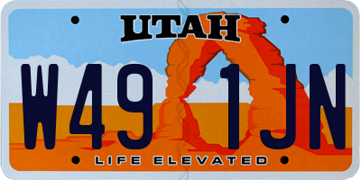 UT license plate W491JN