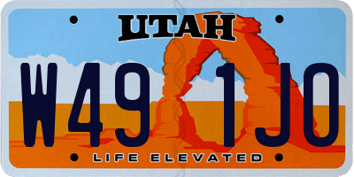UT license plate W491JO