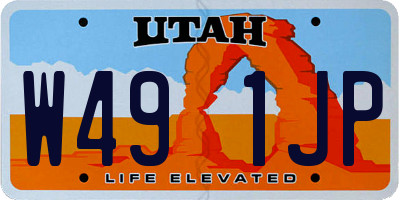 UT license plate W491JP